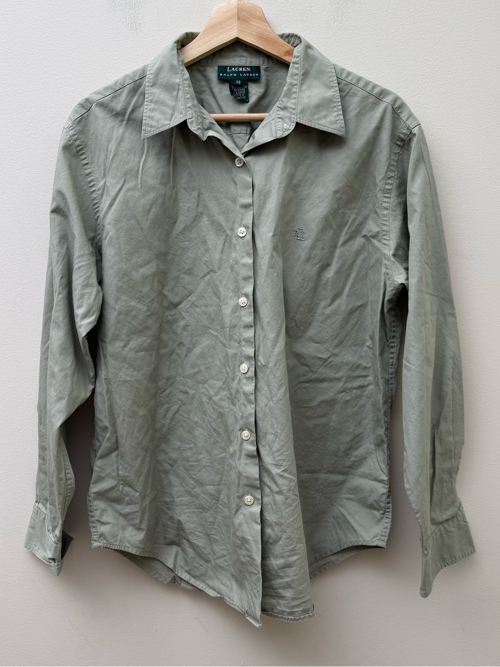 Lauren Ralph Lauren Sage Green Button-Down Shirt